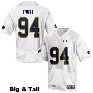 Notre Dame Fighting Irish Men's Darnell Ewell #94 White Under Armour Authentic Stitched Big & Tall College NCAA Football Jersey LWE1799JG